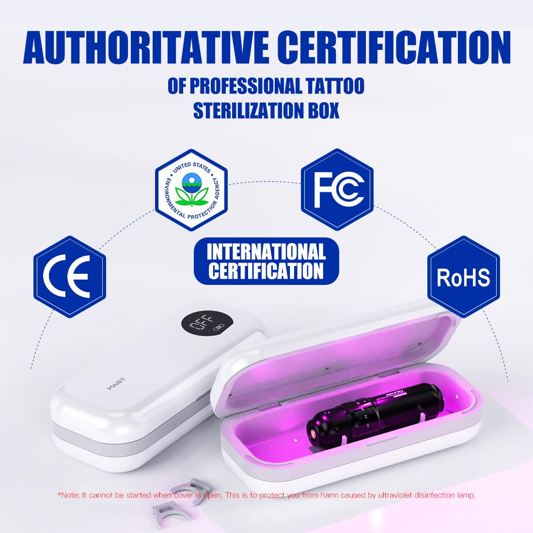 Mast Tattoo Sterilization Box Professional Certification Sterilization UV Light for Tattoo Machine Pen