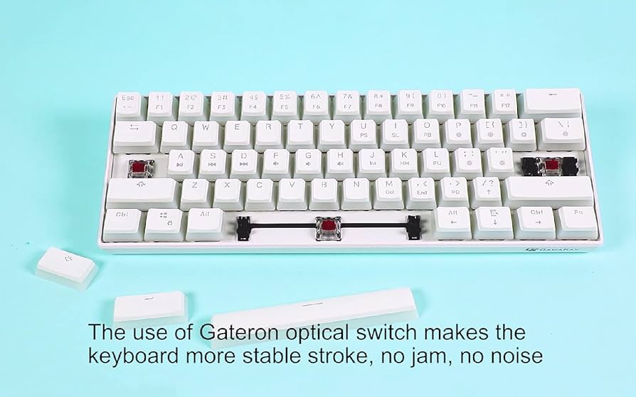 ミルク MK GK GAMAKAY MK61 RGB Pudding Keyboard, 61-Key Gateron Optical
