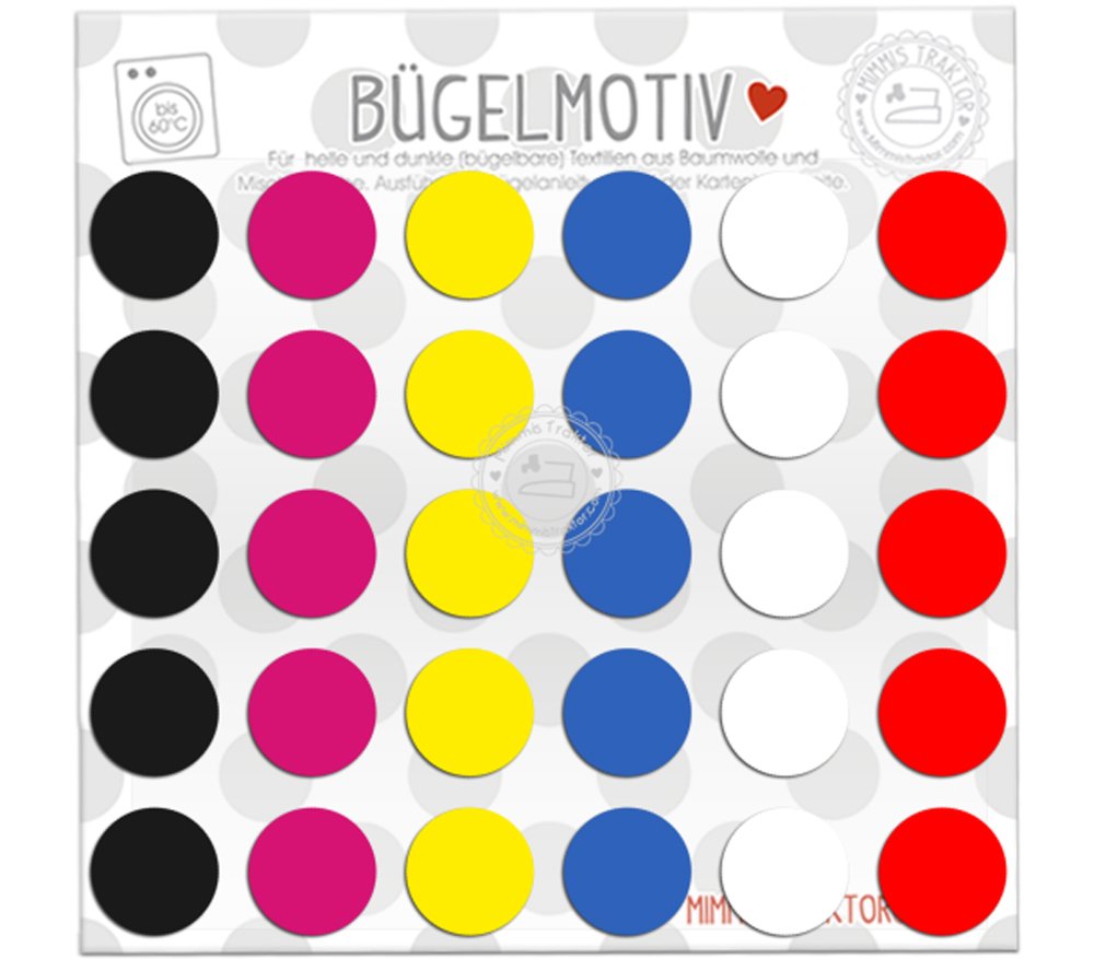 Bügelbilder KONFETTI – 100 Bunte Punkte 1 Cm | Flockfolie Aufbügler Für Stoffe & Textilien | Reparieren & Verzieren