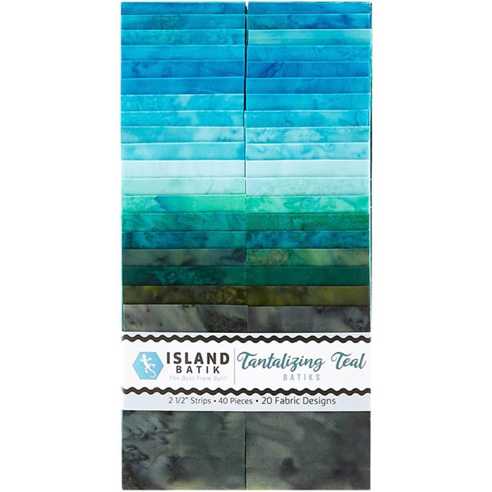 Island Batik Fabrics Foundations Tantalizing Teal Batiks Strip Pack