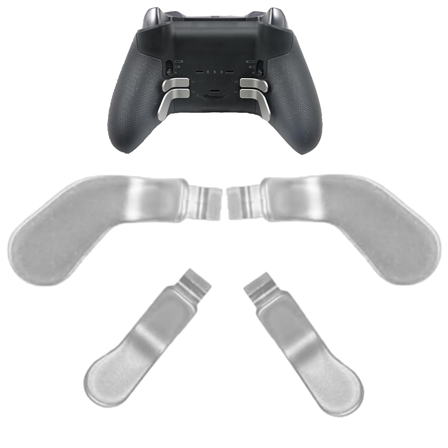 CaoXiong 4 Pack Elite Series 2 Controller Paddles for Xbox Elite 2 Controller Paddles,Metal Elite 2 Controller Paddles for Xbox One Elite Controller Series 2 Back Buttons(Silver)