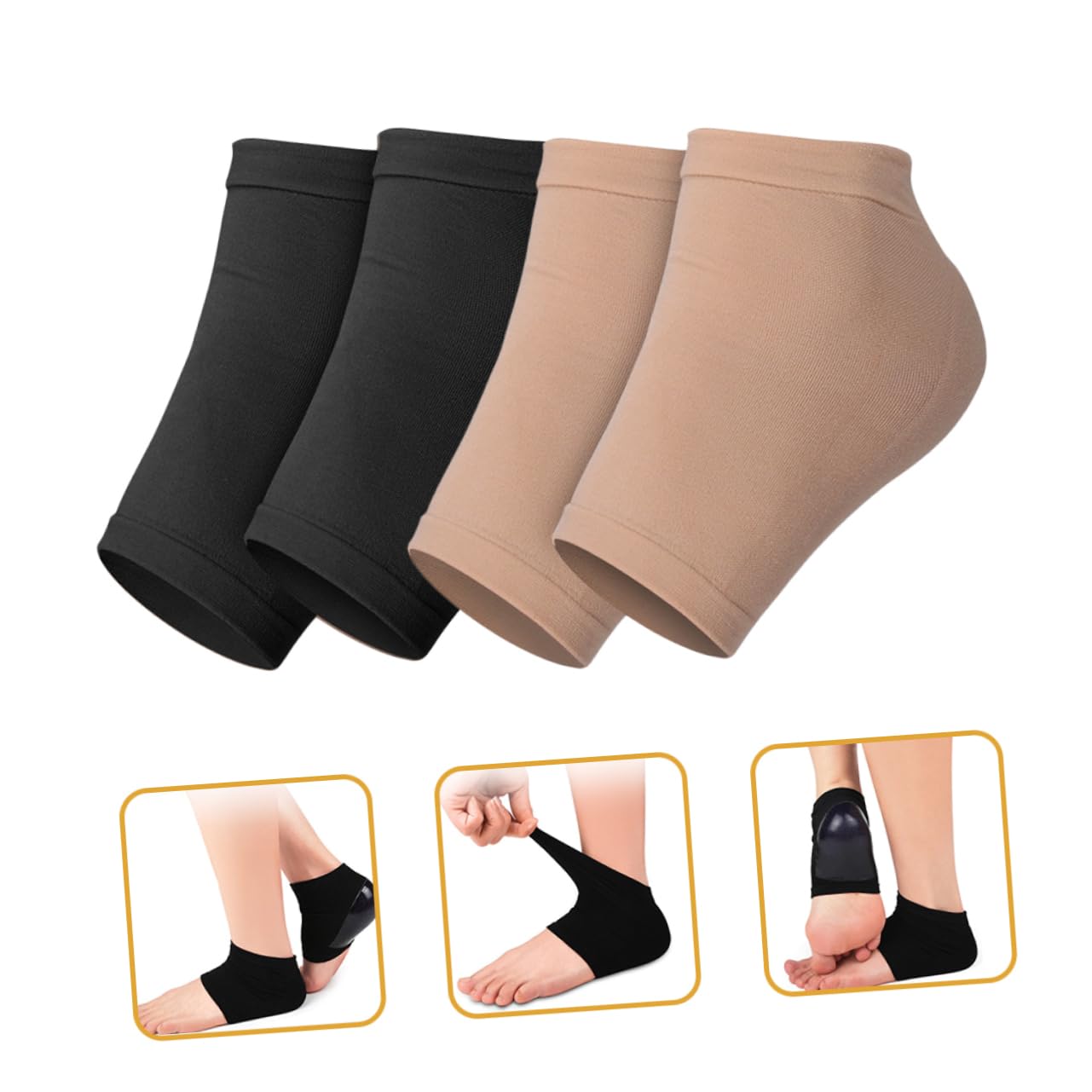 IWOWHERO 2 Pairs Heel Protectors for Women High Heel Supports Reusable Washable