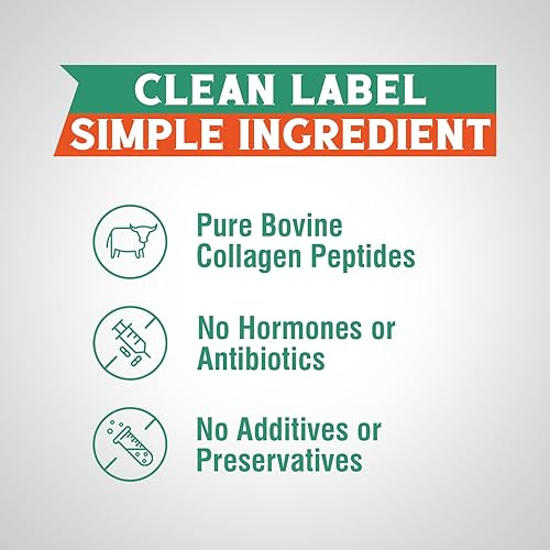 Miniatura 9 de Péptidos de colágeno bovino en polvo para mujeres y hombres, proteína de colágeno hidrolizada alimentada con pasto tipo I y III, piel, cabello,
