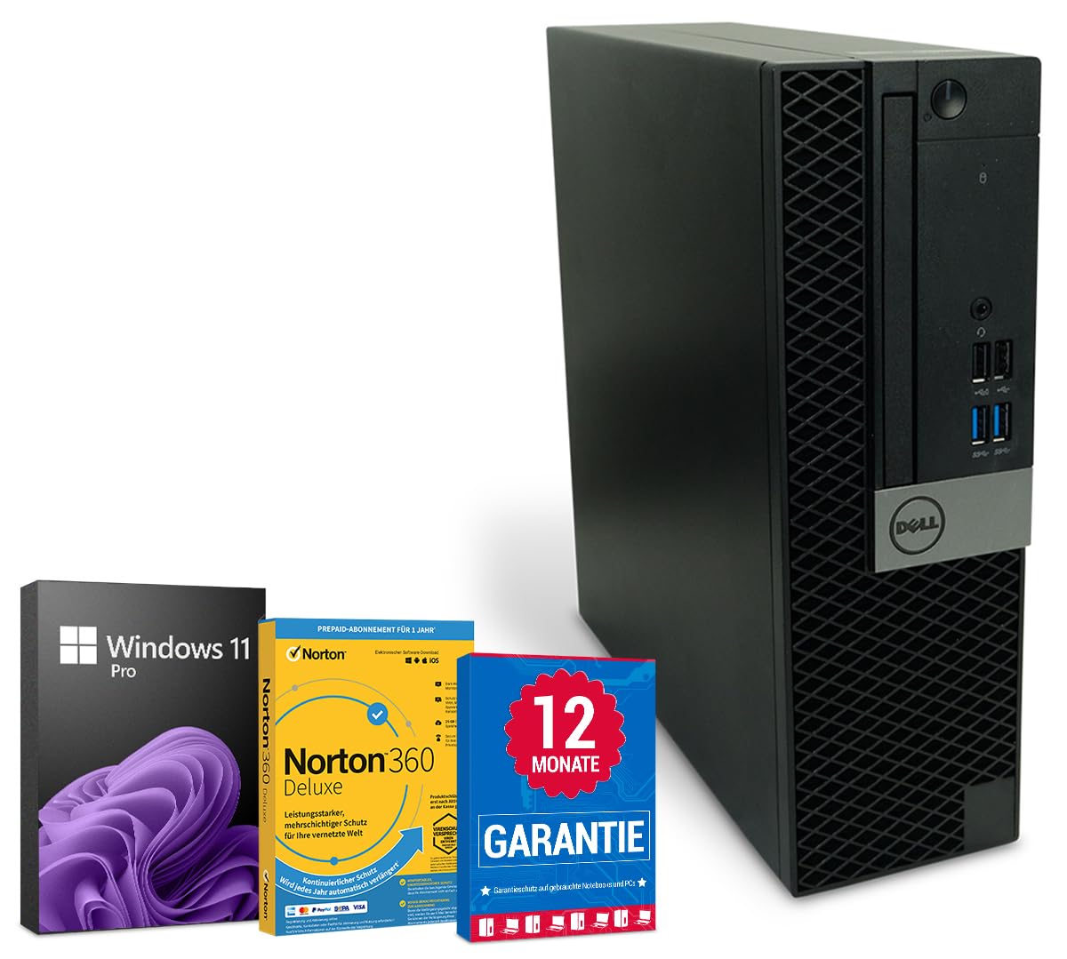 Dell OptiPlex 7050 PC Computer Intel Core i5-7500@ bis zu 3,8 GHz 8 GB 256 GB SSD mit Windows 11 Pro & GRATIS Bluetooth, WLAN & Antiviren-Software inkl. 12 Monate Garantie (Generalüberholt)