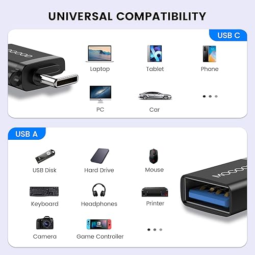 Miniatura 9 de Adaptador USB C macho a USB 3.0 hembra Adaptador USB C a USB Adaptador USB C a USB Transferencia de datos de alta velocidad para MacBook Pro,