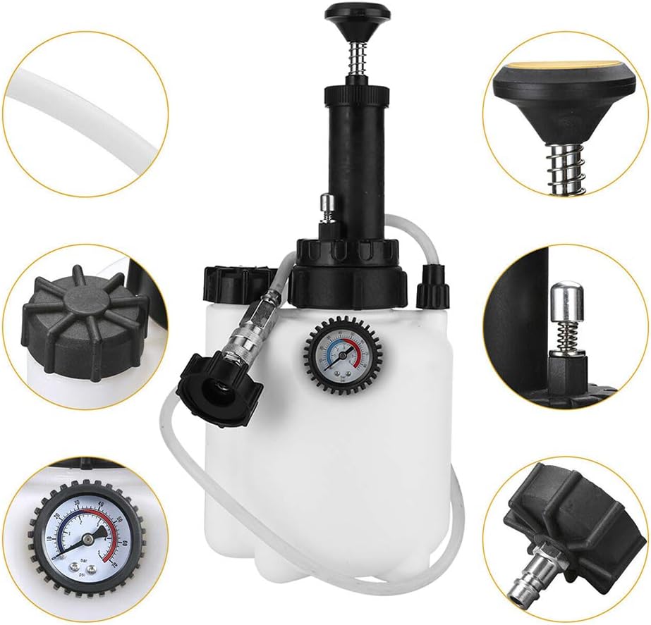 Bleeding Fluid Kit,3L Brake Clutch Fluid Bleeder Tool Kit,Pneumatic Brake Bleeding Tool Bleeding System