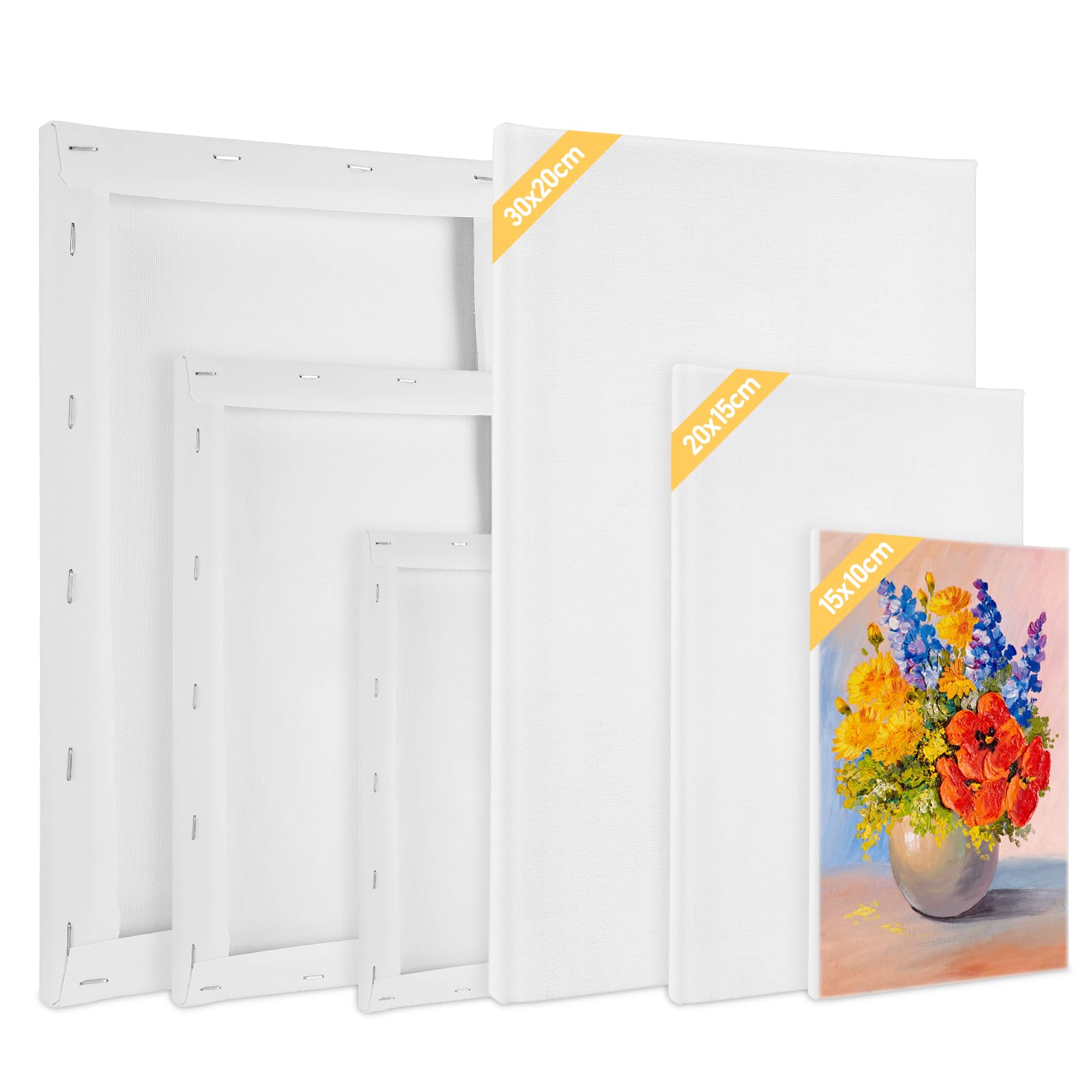 Muyohix 6-tlg Leinwand Set - 30x20cm, 20x15cm, 15x10cm Keilrahmen Für Acryl & Ölfarbe