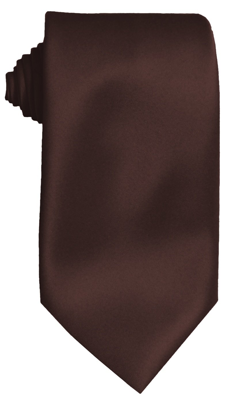 Great British Tie Club Boys Brown Kids Younger Satin Neck Ties (Age 4-10 Years) (Brown)