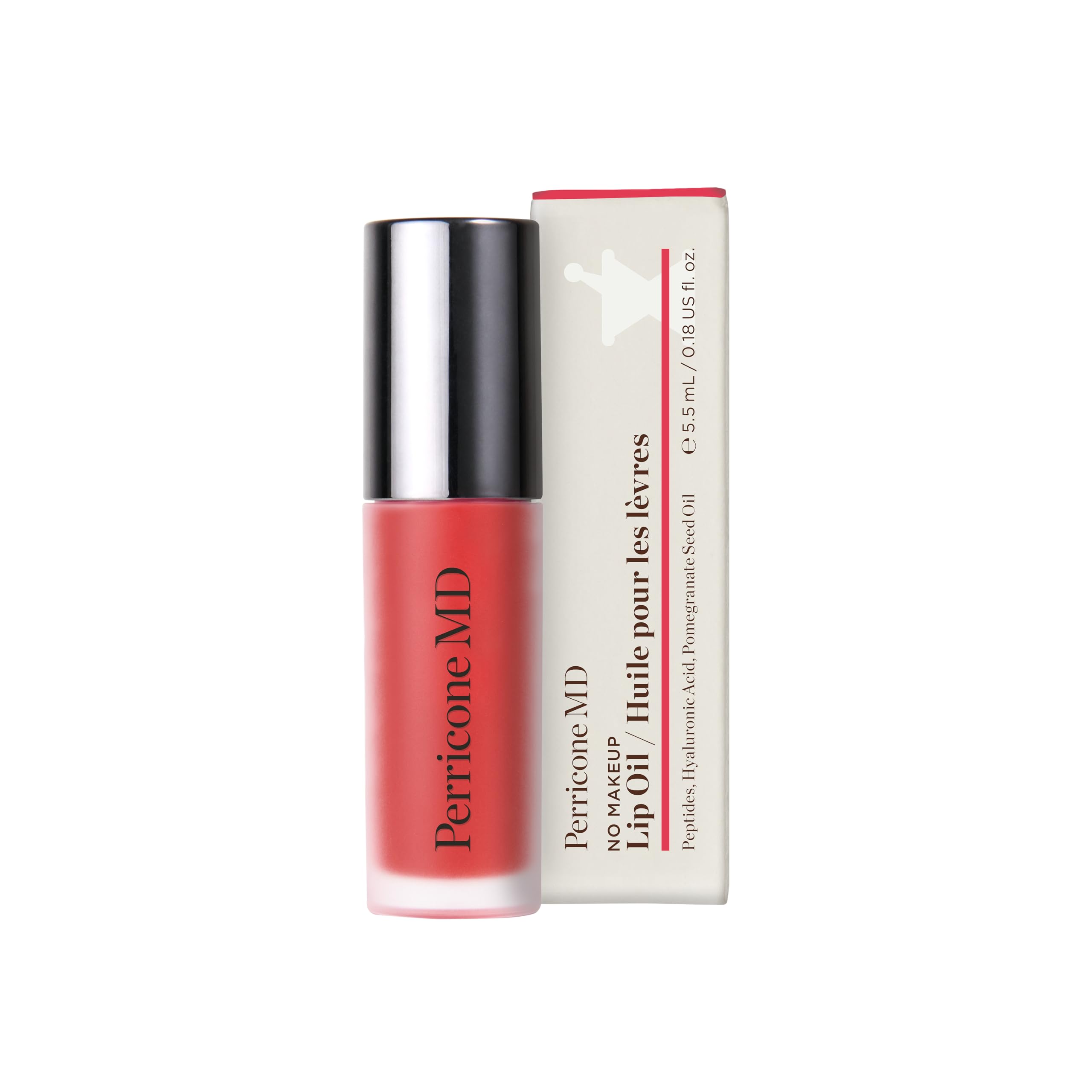 Perricone MD No Makeup Lip Oil 5.5ml (Raspberry) | Hydrating lip oil in Raspberry for glossy colour, soft lips and non-sticky shine.