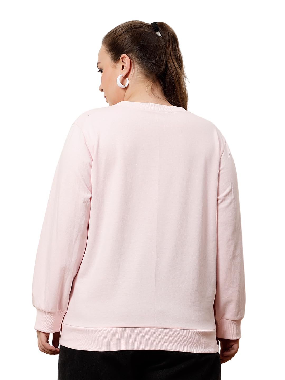 Athena Lifestyle Women and Girls Cotton Regular Long Sleeves Round Neck All Over Pink Flower Power Graphic Printed Casual Sweetshirt 1
