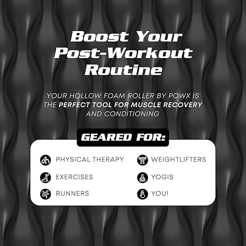 Miniatura 4 de PowX - Rodillos de espuma texturizada para masaje muscular, rodillo de espuma de espalda de densidad media para aliviar el dolor de espalda y