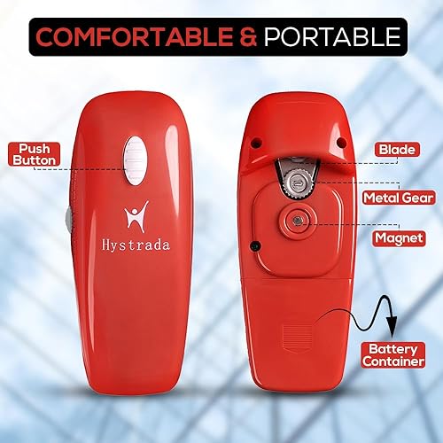 Miniatura 2 de Hystrada Abrelatas eléctrico  Abrelatas de mano sin borde afilado  Abrelatas a pilas  Abrelatas de fácil operación con un solo toque  El abrelatas