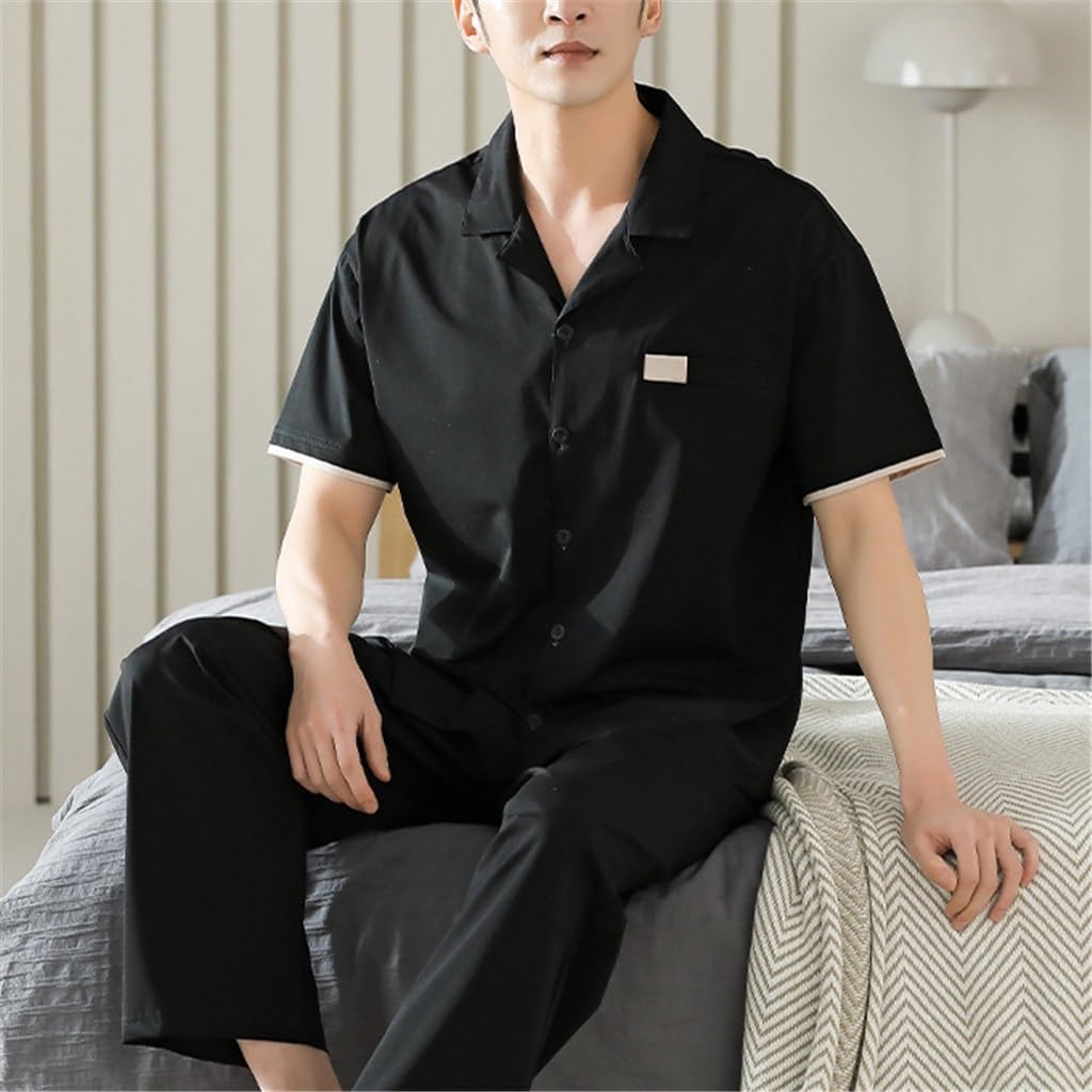 Men's Cotton Short-sleeved Trousers Thin Section Large Size Half-sleeve Loungewear
