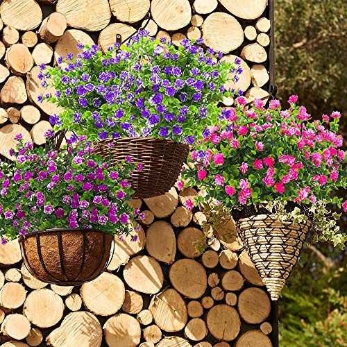 Ksnnrsng-4-pezzi-Fiori-Artificiali-Finti-Piante-Artificiale-Arbusti-Ramo-Resistente-ai-Raggi-UV-Balcone-per-Giardino-Decorazioni-Esterna-Della-Scatola-di-Del-Cortile-Della-Finestra-di-Casa-Rosa