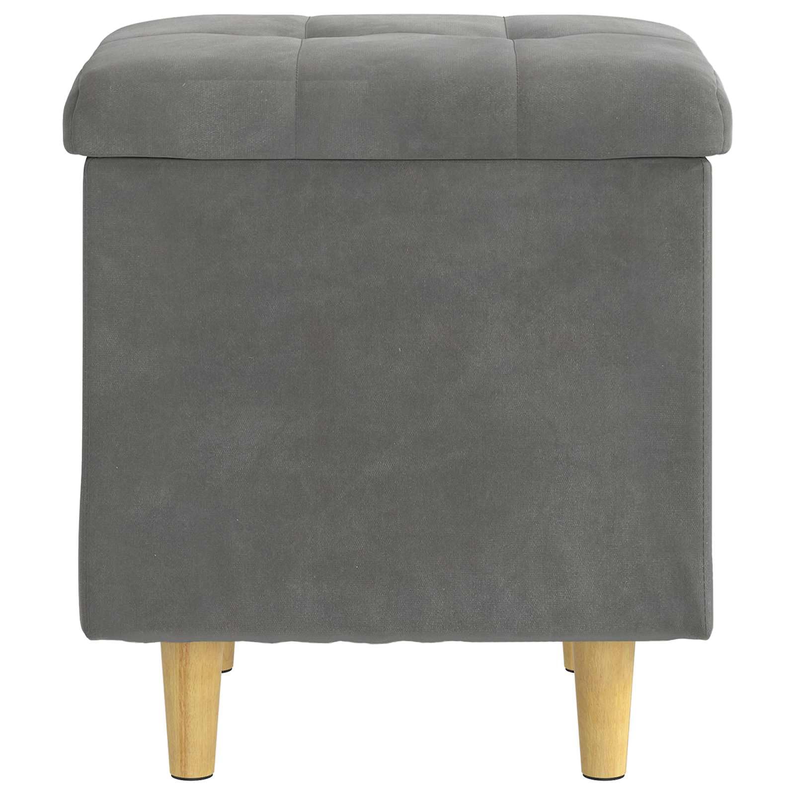Taburete con espacio de almacenamiento, terciopelo, 40 x 40 | Tapicería de terciopelo con tapa plegable para dormitorio y sala de estar. Las patas estables ofrecen una capacidad de carga