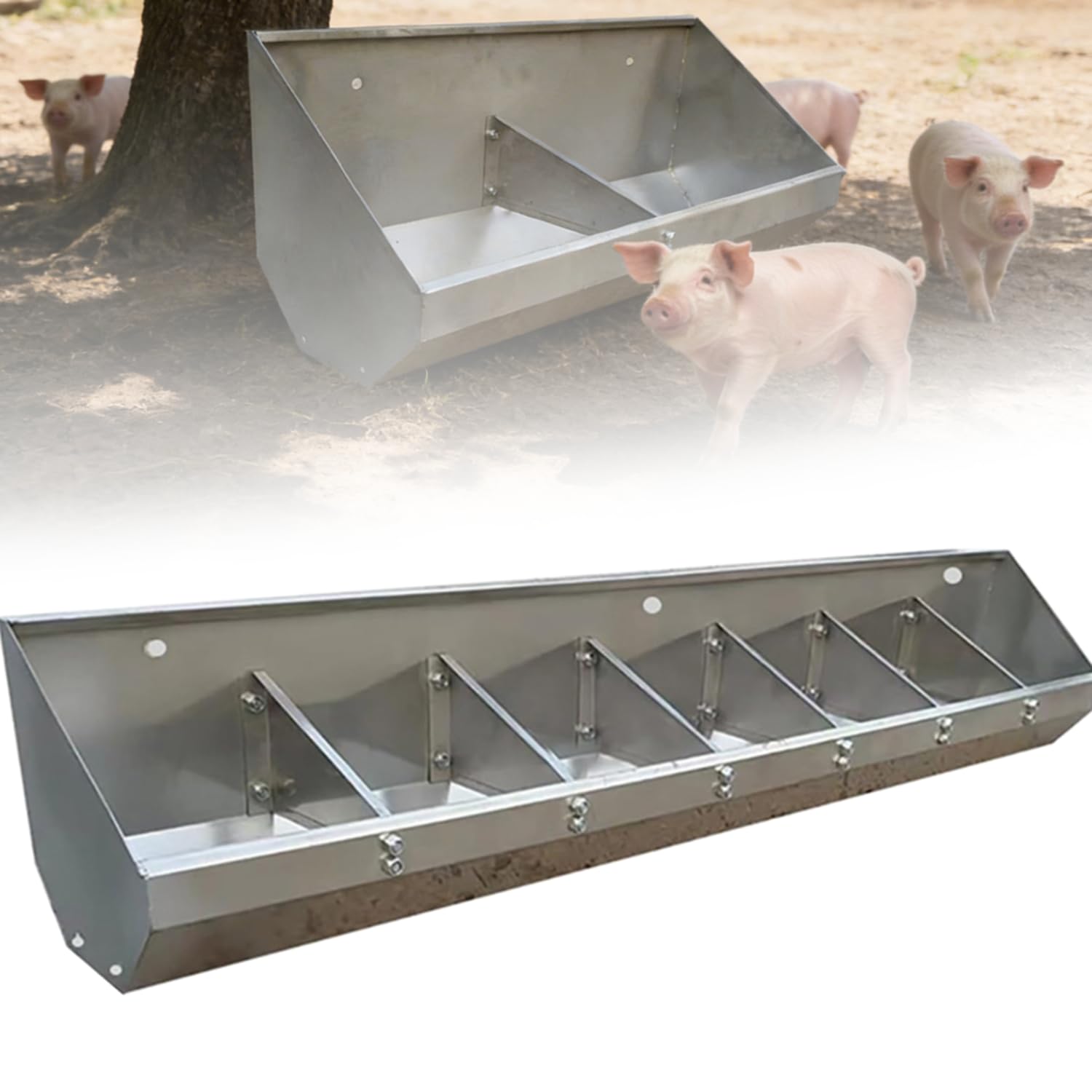 Bac pour abris de jardin en acier inoxydable pour installer un coin foin propre