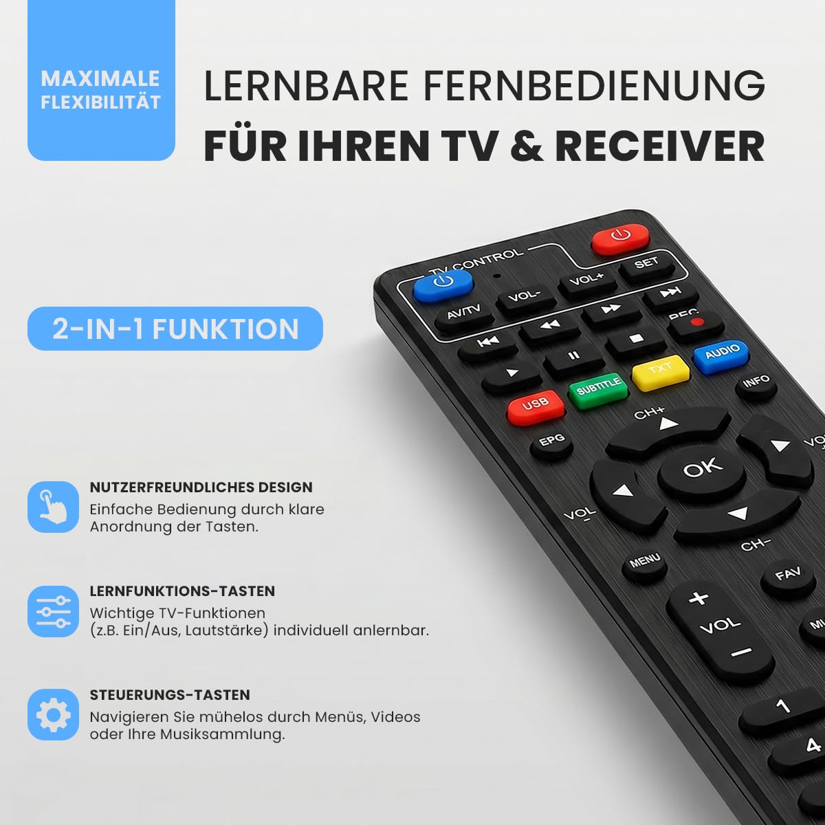 [ Test SEHR GUT, Note 1.0 *] AXRED Space X1 HDTV Sat Receiver mit Aufnahmefunktion, HD fähig, Full HD, Digital Sat-Receiver für Satellitenschüssel Satelliten Satellit TV Fernseher, HD-Receiver, HDMI
