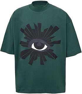 HAOZYUN High Street Trendy Printed Dark Style Hip-hop Casual Short Sleeved Loose T-shirt Plus Size Top Trendy Men\'s Pure Cotton T-shirt