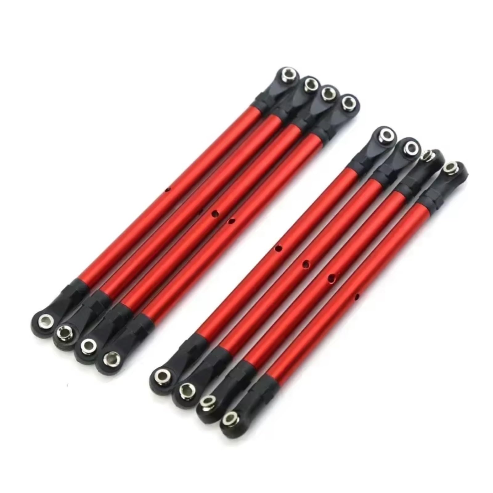 Rc Special Connecting Rod for Axial for SCX10 90046 for TRX4 1/10 8 PCS Aluminum Alloy RC Link Rod Linkage Set 313MM Wheelbase RC Crawler Car Accessories Replacement Use(Red)