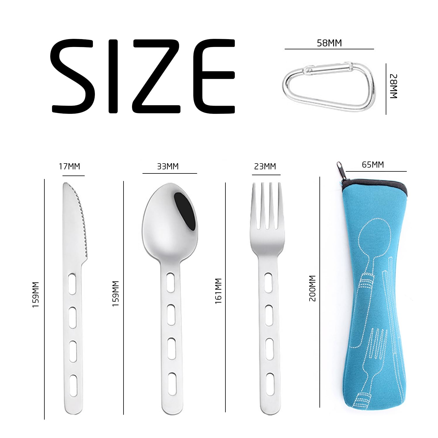 Set Di Posate Da Campeggio, Combinazione Forchetta, Cucchiaio E Coltello, Posate In Acciaio Inossidabile, Posate Da Esterno Riutilizzabili