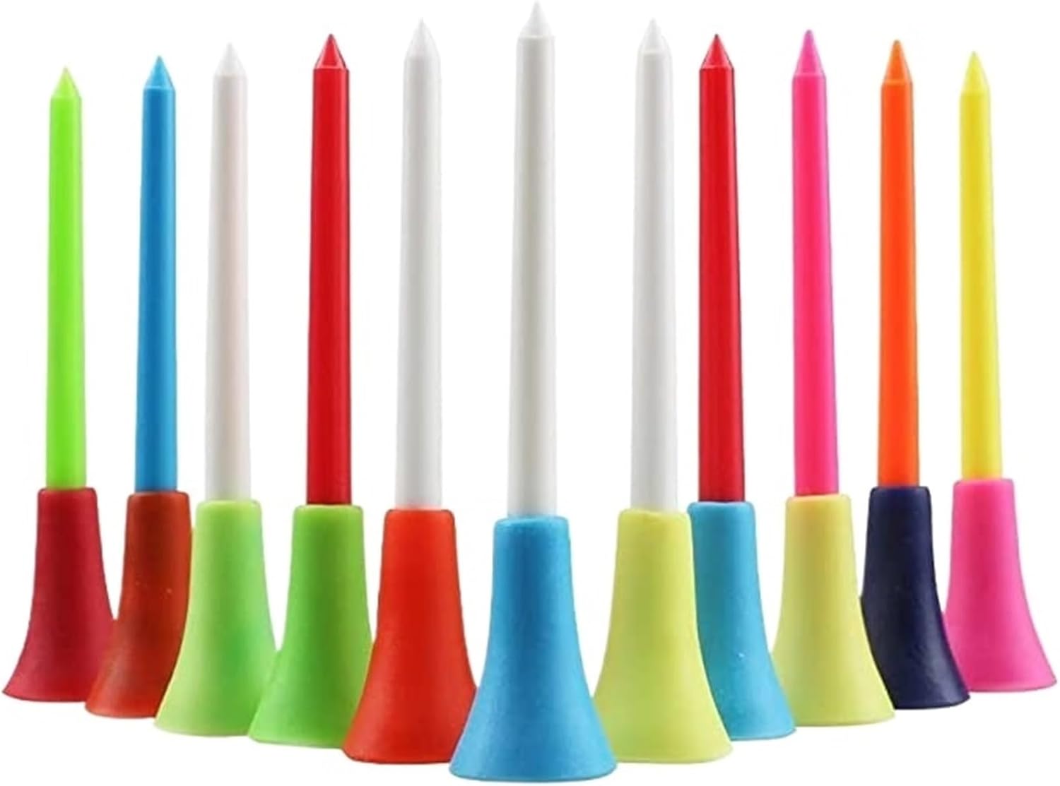 Golf Tee 50pcs of Golf Two-Color Golf Pins Tees Golf Course Accessories Mixed Colors