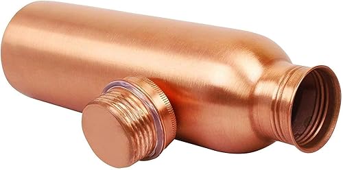 Miniatura 2 de Botella de agua de cobre 100% puro para beber, ayurvédica a prueba de fugas, apta para viajes, recipiente de boca ancha de 34 onzas