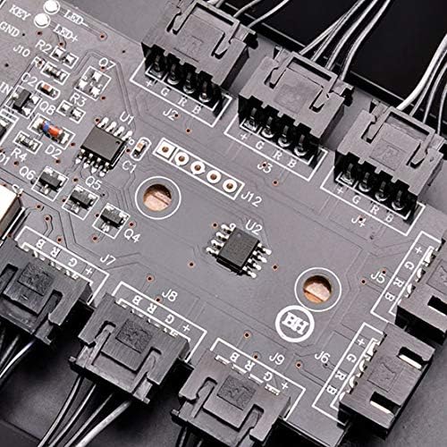 Close-up of the RGB controller board in Silverstone PC case