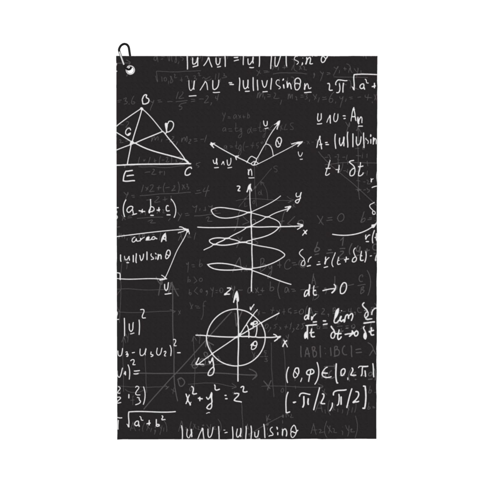 Hnnkloy Math Formula, 16x24 in Portable Waffle Golf Towels with Carabiner Clip for Golf Bag
