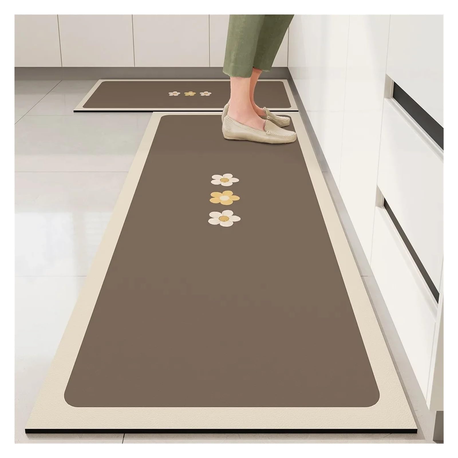 Tapis antidérapant de cuisine grand format en PVC étanche