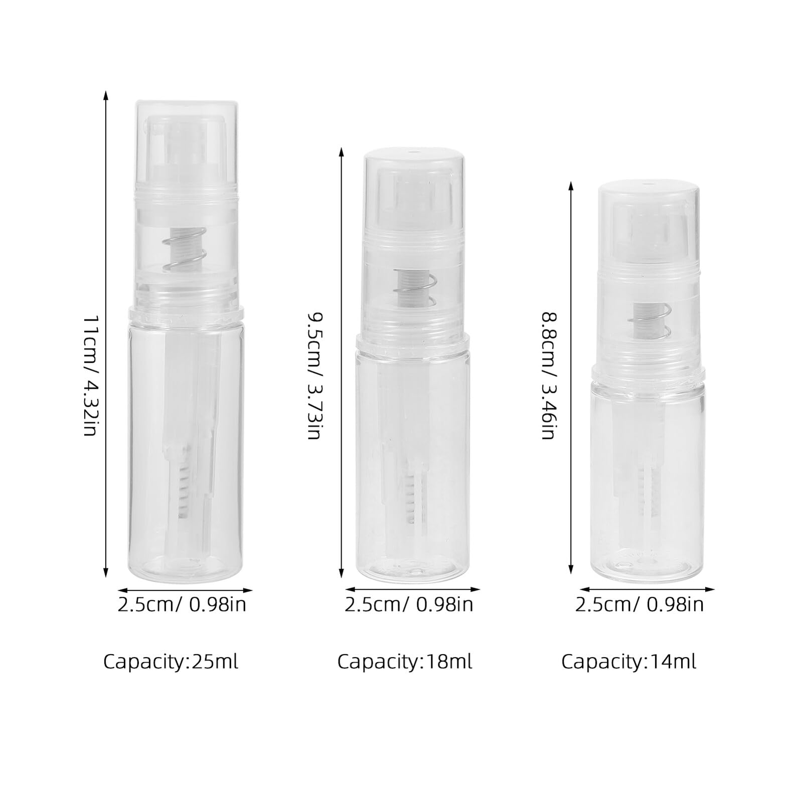 3 Sztuki Częściowy Przezroczysty Przenośny Atomizer Do Pudru Wielokrotnego Napełniania Łatwy Użyciu Aplikator Do Włosów i Spray Antypotowy Idealny Pielęgnacji i Podróży