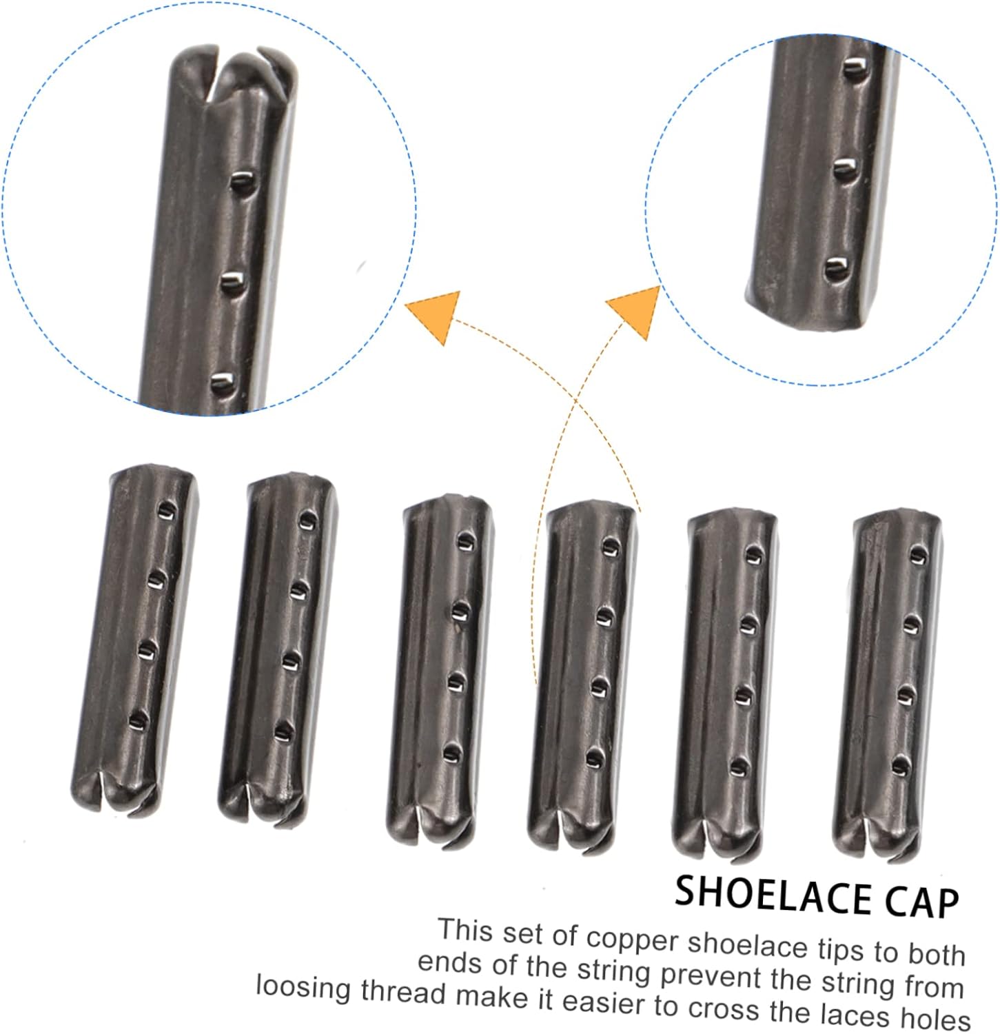 Shoelace Head Lace Clip Shoe s Tip Accessories Tips LED s Black Round