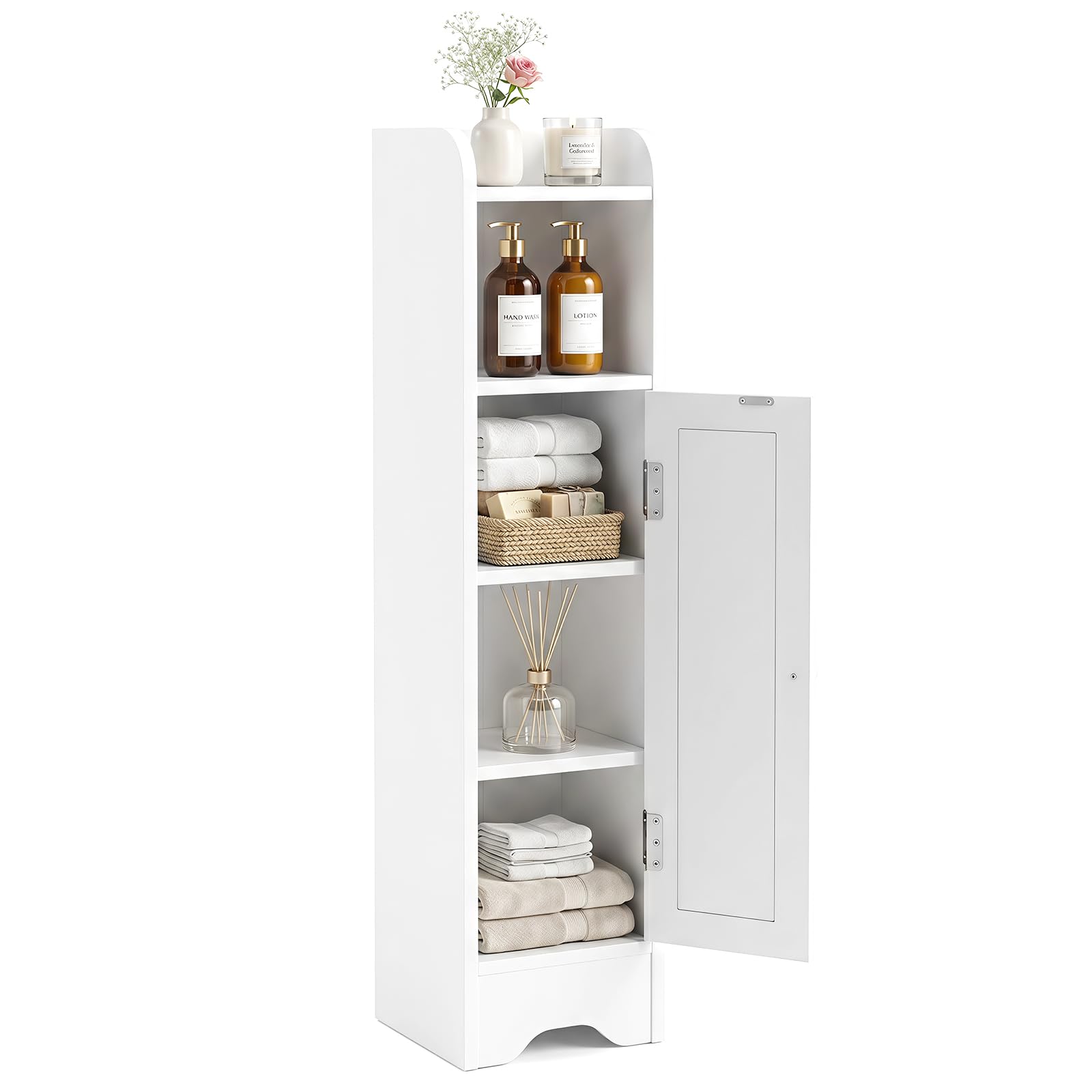 Multigot Bathroom Floor Cabinet (2 Adjustable Shelves, White) — image 1