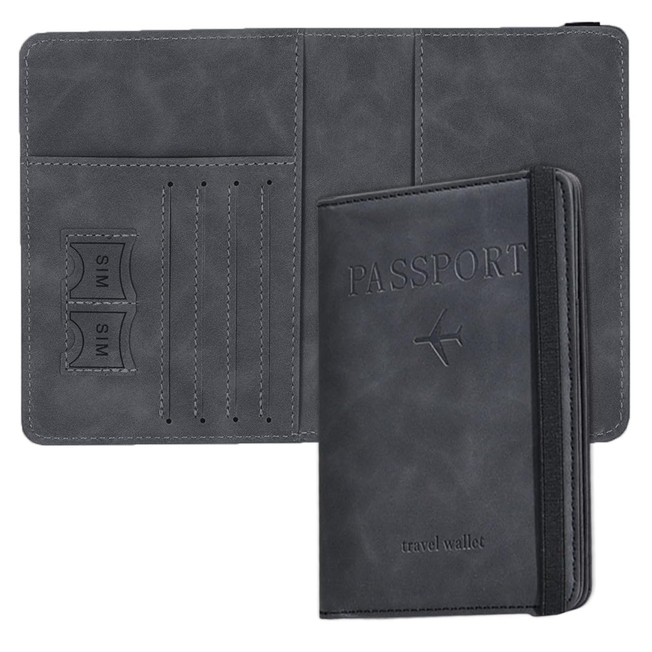 Premium Passport Holder Compact & Stylish Passport Organizer Ideal Passport Case Multipurpose 9 Slots Passort Wallet Cover for Travel (Black)-image-49