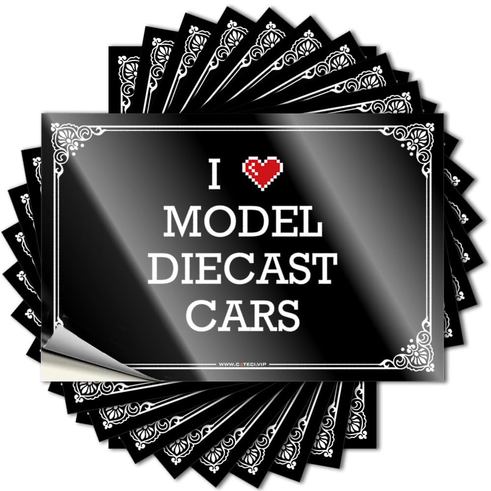 I Love Model Diecast Cars Mini Decor for Bedroom - Saying Laptop Removable Vinyl Decal(12X18CM)