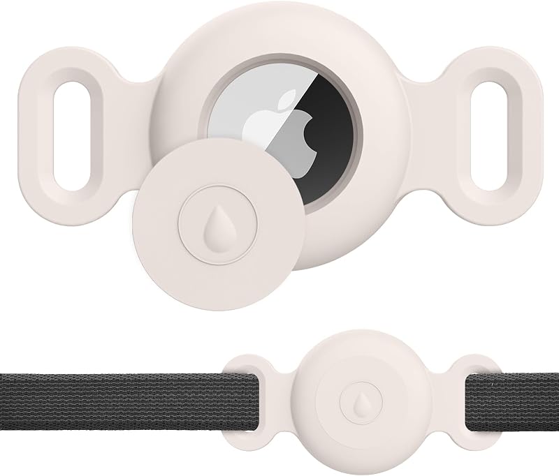 Suporte de Silicone Meliya para AirTag em Coleira de Cães e Gatos, Compatível com Apple AirTag 1ª e 2ª Geração, Estrelado, Pequeno