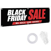 6 x 2 ft Black Banner with Friday and Sale Sign