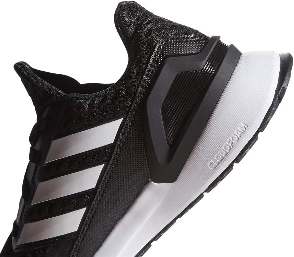 lateral view of the adidas RapidaRun EF9242 shoe, showing the sole and Cloudfoam branding