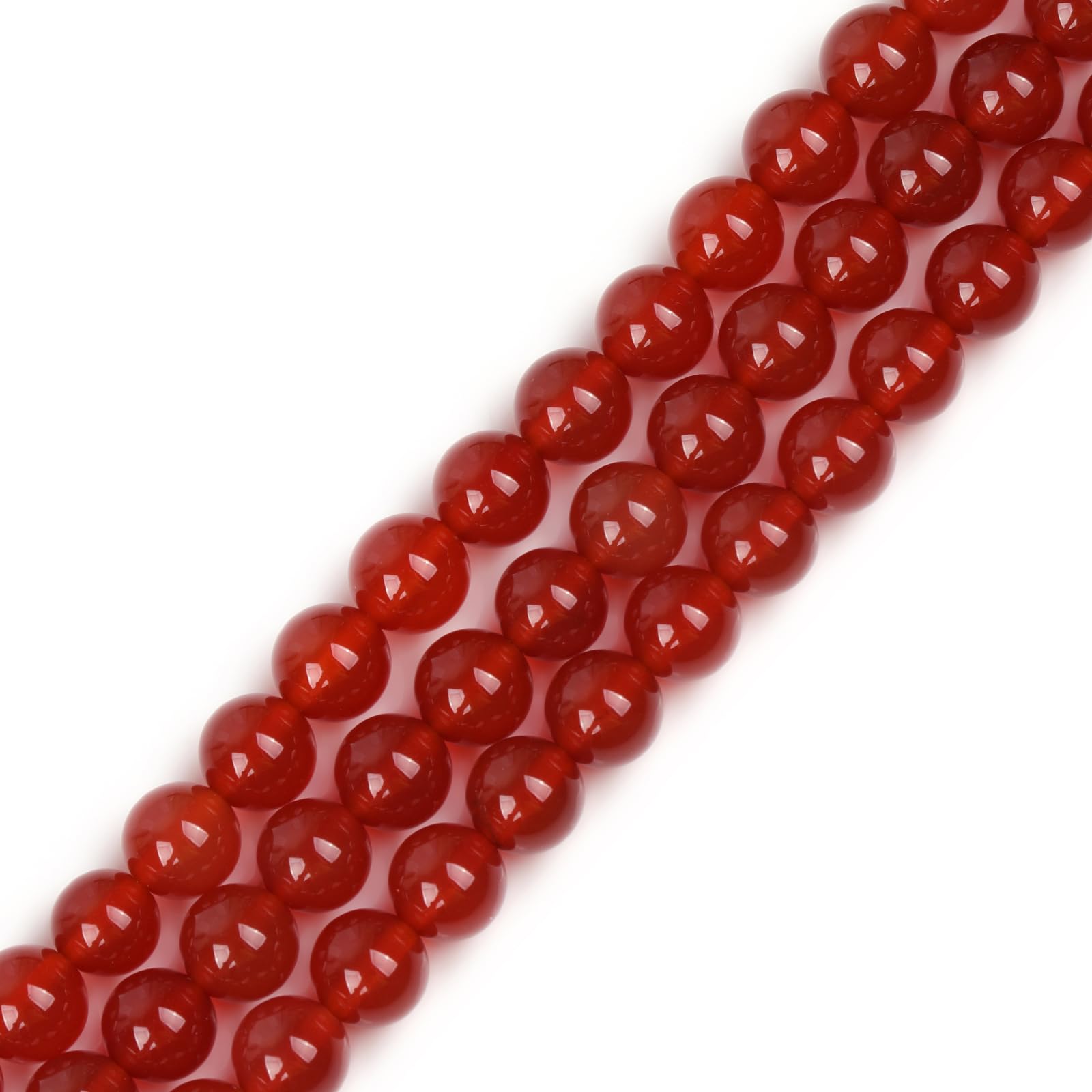 Gem-Inside Natural Red Agate Stone 8mm Round Beads for Jewellery Making Strand 15" 47 pcs Beaded Semi Precious Gemstone DIY Handmade Craft Supplies