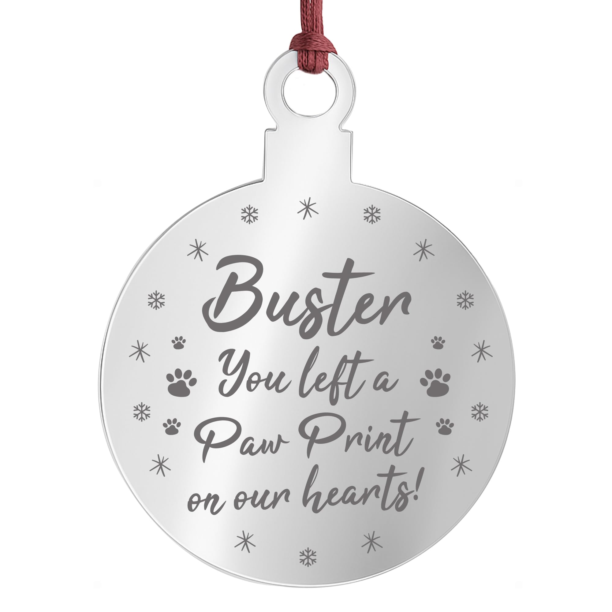 Personalised Dog Cat Pet Memorial Gift Engraved Christmas Tree Decoration Bauble Gift