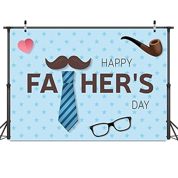 Dudaacvt 7x5ft Happy Father's Day Backdrop Blue Background Tie Photography Studio Props Party Decoration D433