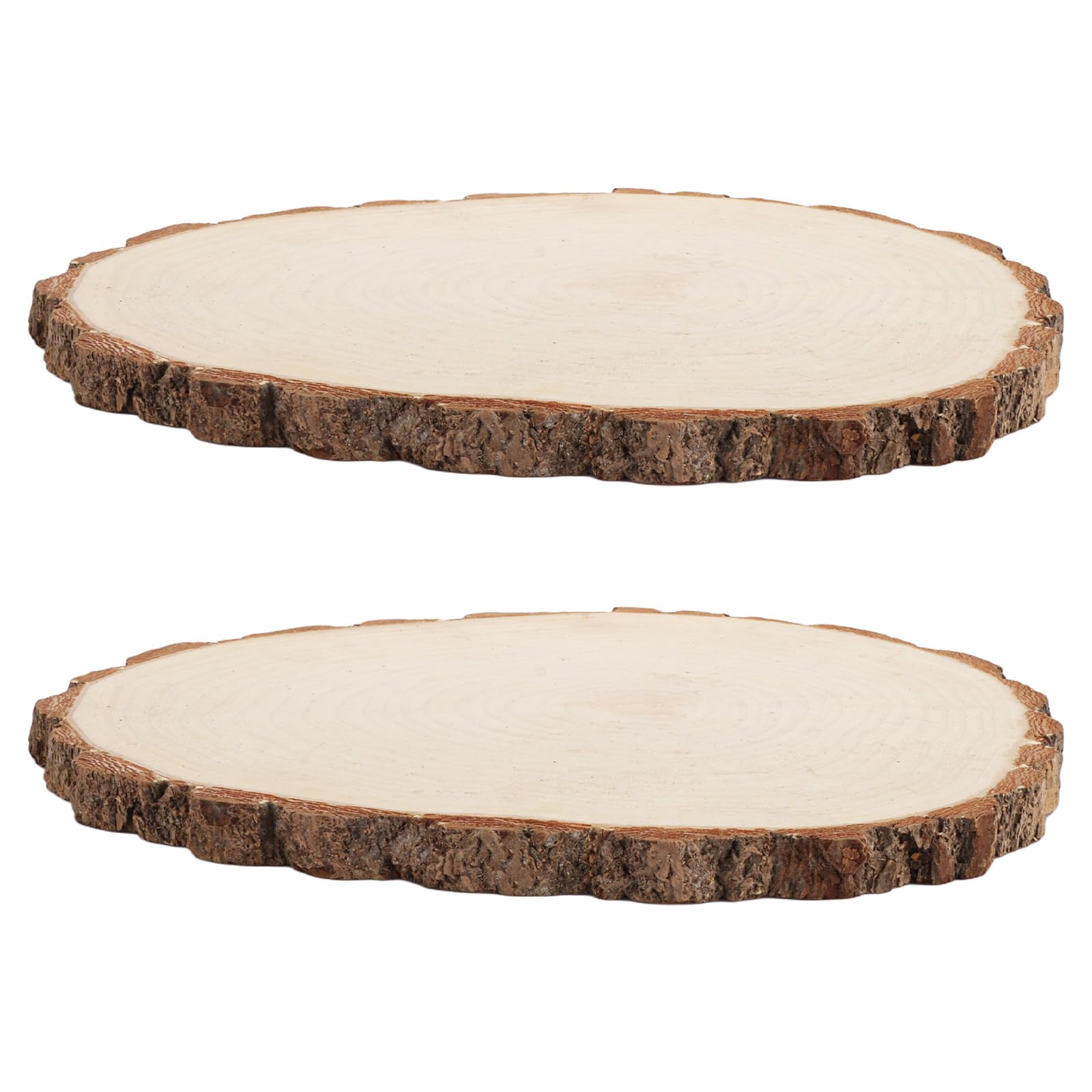 WOPPLXY 2 PCS Wooden Cake Stand, 30-31CM Natural Wooden Wedding Cake Stand, Large Cake Display Board Serving Platter Cake Tray for Birthday, Wedding, Anniversary Table Centerpiece