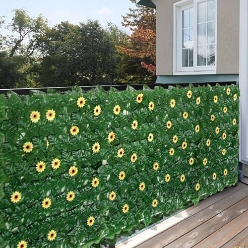 Protección visual de hiedra artificial expandible Generisch para vallas de jardín 100x300 cm 4
