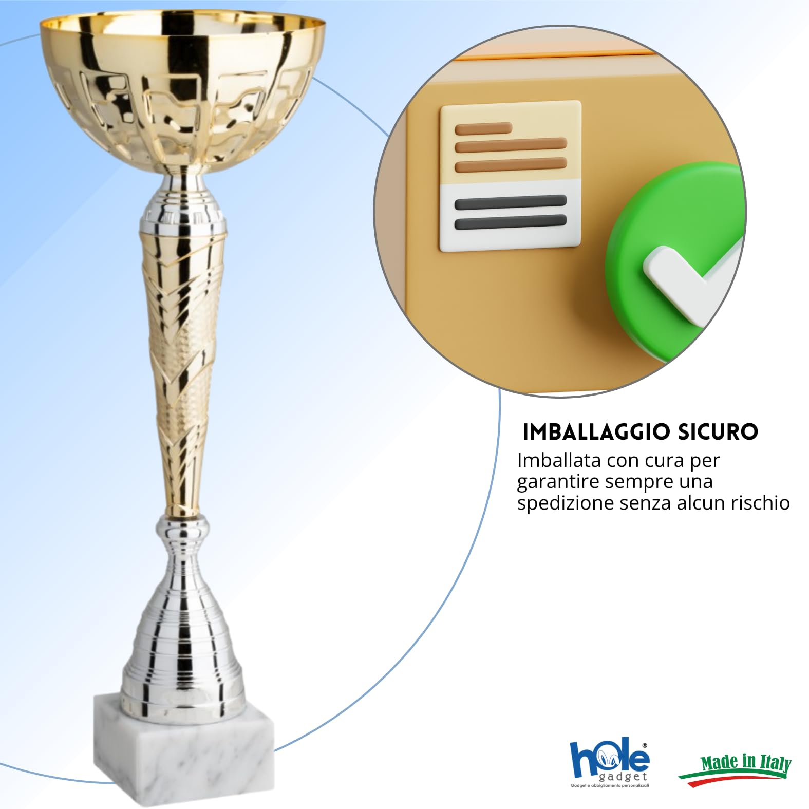 Coppa Trofeo Personalizzati, Premiazioni Singole o in Set Completi, Sportivi per Eventi, Calcio, Fantacalcio, Basket, Padel, Personalizzabile su Targhetta cod. 10.031
