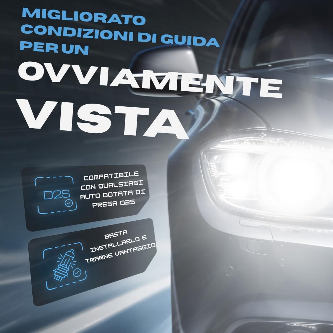 Gread D2S Xenon Burner 2 pezzi - 6000k 35W - per fari allo xeno con precisione e lunga durata bianco
