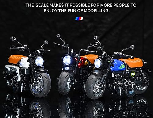 Miniatura 6 de Gilumza Mini juguetes para motocicleta, 114, pequeño regalo con iluminación de música, juguete clásico de motocicletas para niños, Navidad,