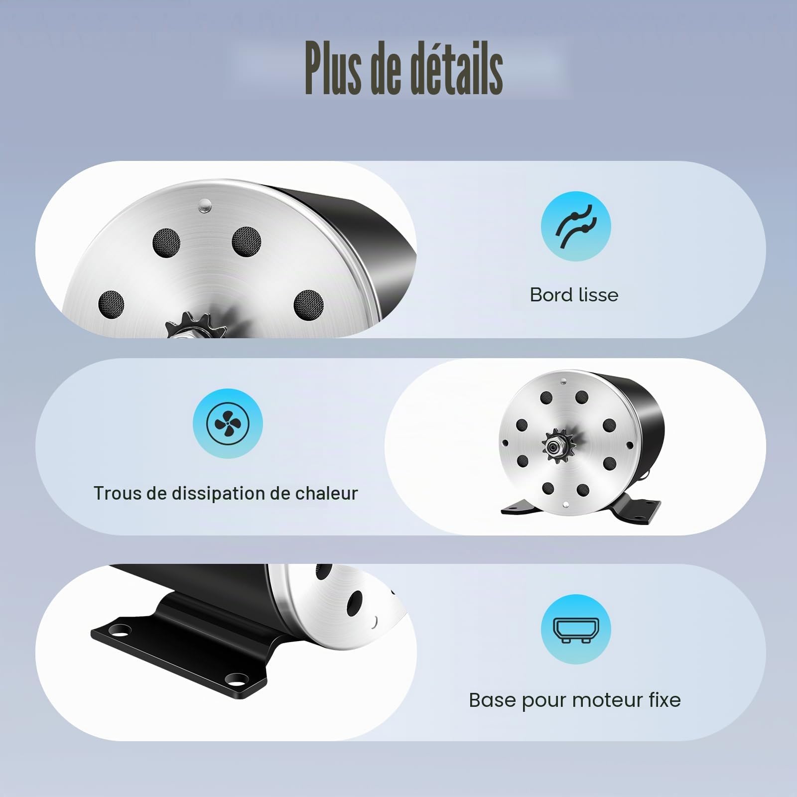 Moteur électrique à courant continu, 1000W 36V CC Moteur à balais pour trottinette électrique, 3000 tr/min Moteur à engrenages CC, pour E-Bike, Go-Kart, Quad, trottinette électrique