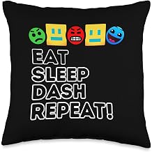 Eat Sleep Dash Repeat Video Game Geometry Video Gamer Throw Pillow