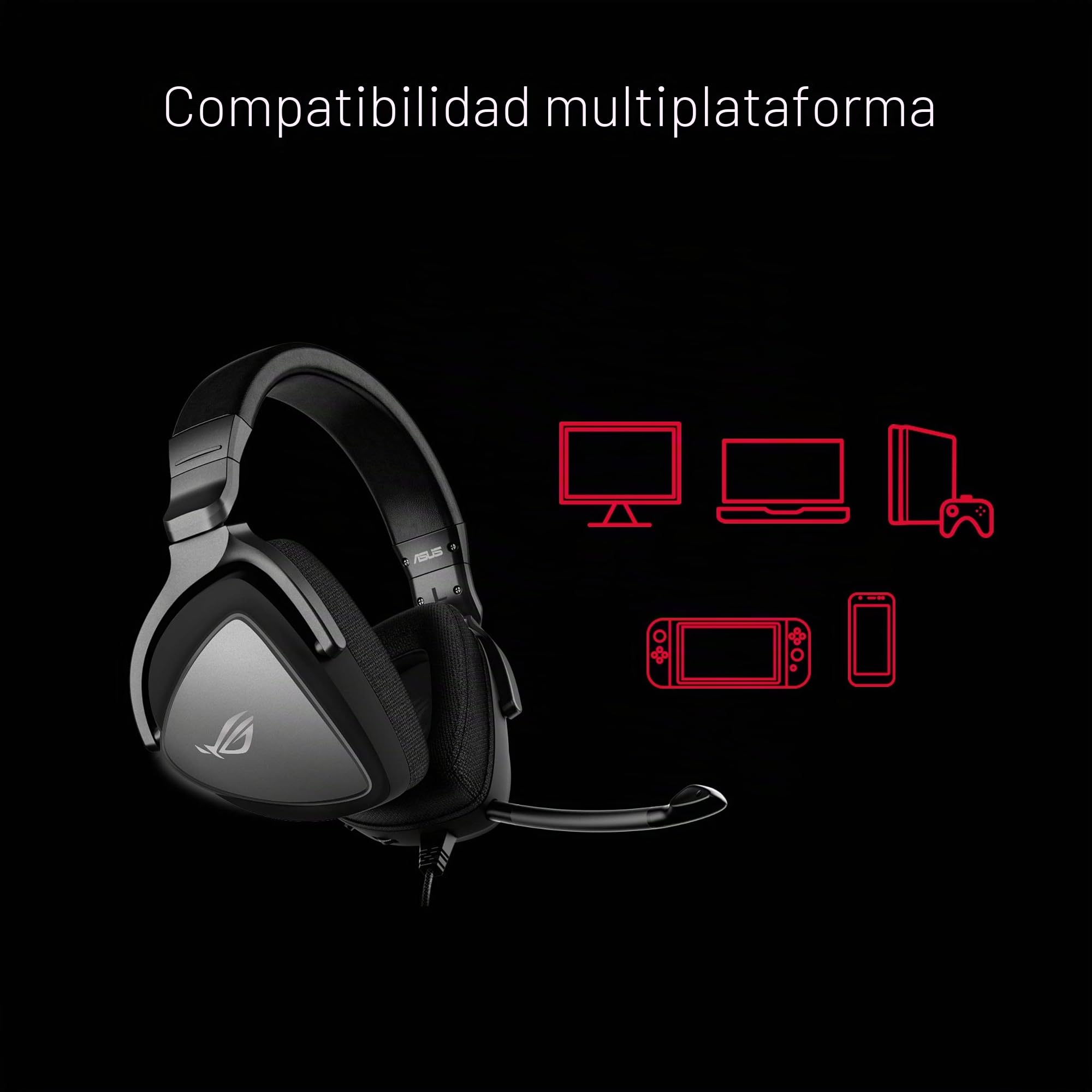 ASUS ROG Delta Core Wired Gaming Headset (Detachable Discord Certified Mic, 7.1 Surround Sound, 50mm Drivers, Hi-Res Audio, 3.5mm, For PC, Mac, Switch, Xbox One, PS4, PS5, Mobile Devices)- Black