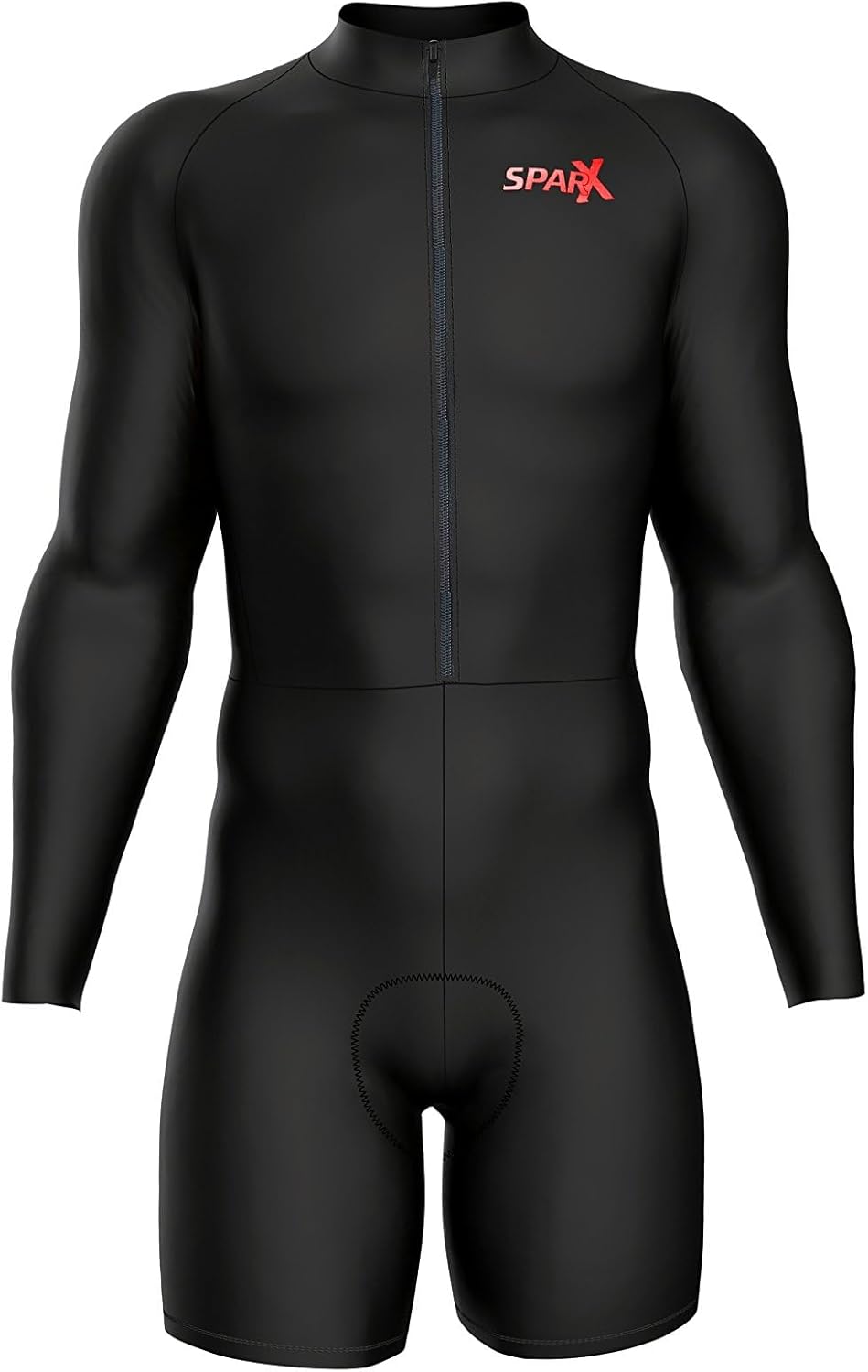 Sparx Long Sleeve Winter Cycling Thermal Skinsuit Pro Team Bicycle Suit Bike Racing Suit Cycle Kit 3D Pad (Black, M) - Image 2