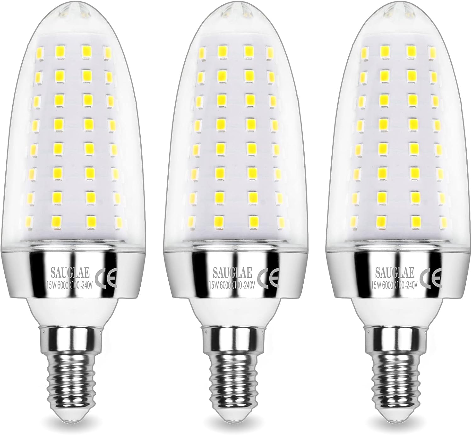 SAUGLAE Ampoules LED 15W, Équivalent 120W Ampoule Incandescente, 6000K
